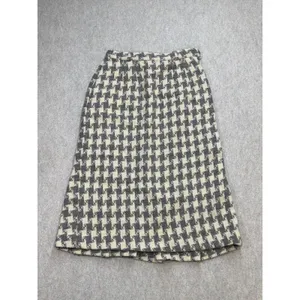 Vintage Houndstooth Skirt Women 26 Wool Grey Ivory Fairmont Sportswear Academic thumbnail 10