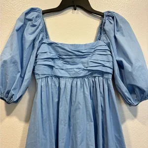 Abercrombie & Fitch Light Blue Puff Sleeve Mini Dress thumbnail 3