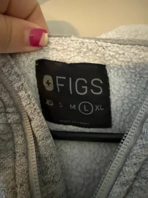 FIGS On-Shift Full Zip Hoodie Heather Gray Women’s L thumbnail 4