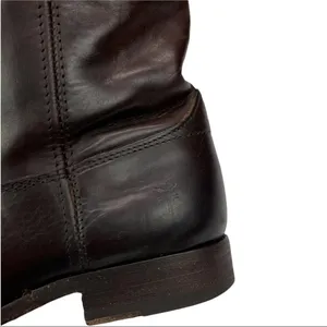 Frye Dark Brown Leather Melissa Western Tall Riding Boots Size 5.5 Style 77167 thumbnail 15