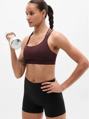 New Athleta M Train Free Sports Bra Medium Cup A-C Garnet thumbnail 1