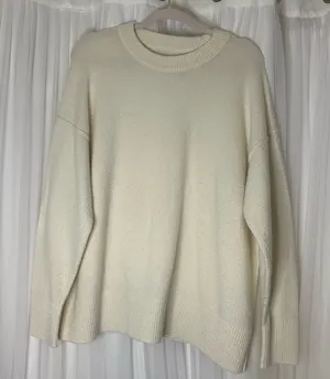 Aerie Cream Crew Neck Sweater thumbnail 1