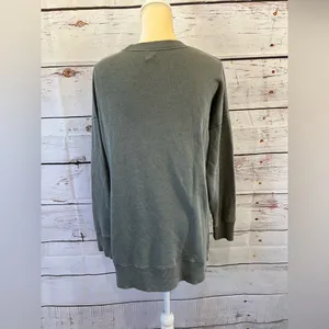 Aerie Woman’s Green Oversized Cotton Cozy Pullover Size Medium thumbnail 4