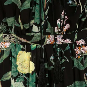 NWT Lulu’s Leaf Your Mark Black Floral Print Maxi Dress size XS thumbnail 4