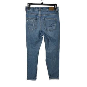 American Eagle Distressed Mom Jeans Size 0 | Ripped Straight Leg | 90s Y2K thumbnail 6
