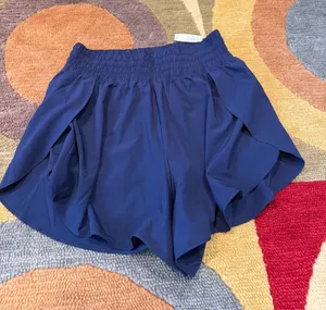 NWT Offline by Aerie High Rise Navy Athletic Shorts Split Hem Cutout Size Small thumbnail 1