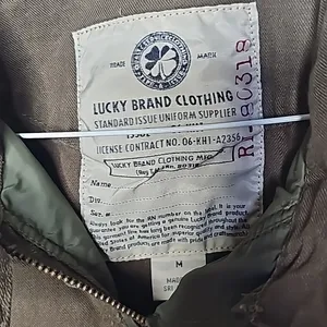 Lucky Brand military style army green zip up warm utility jacket sz Medium thumbnail 5