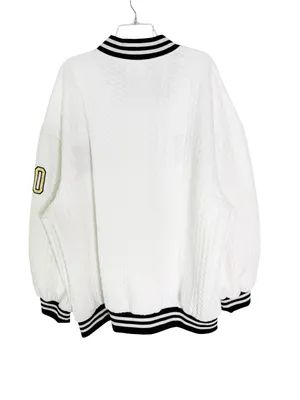 NWT Gameday Couture Wake Forest Demon Deacons Cable Knit Varsity Jacket White XL thumbnail 6