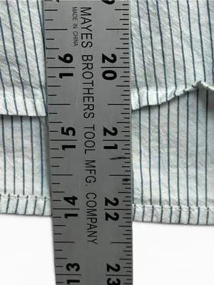 Madewell Women’s Striped Oversized Button-Up Shirt Size L White Blue Cotton thumbnail 9