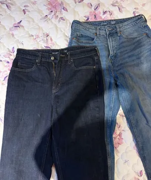 Old Navy Women's Straight Leg Jeans - Dark Indigo and Light Blue thumbnail 1