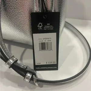 Karl Lagerfeld Paris Silver Crossbody / Shoulder Bag NWT thumbnail 6