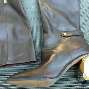 Franco Sarto Tiera Brown Leather High Shaft Heeled Boots‎ size 10 thumbnail 2