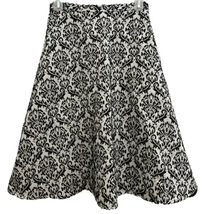 Gianni Bini Skirt French Damask Thick Jacquard Pockets XS 2 Woven A-line B&W! thumbnail 1