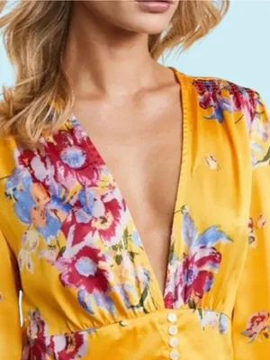 Free People Yellow Floral Maxi Duster thumbnail 4