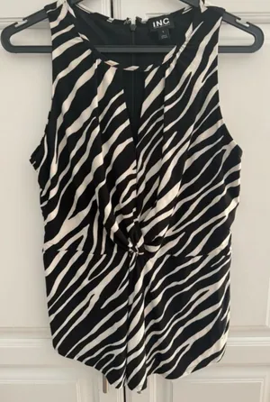 INC sleeveless zebra print top thumbnail 1