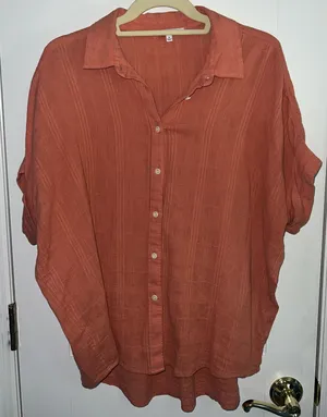 Madewell Short Sleeve Button Down Coral thumbnail 1
