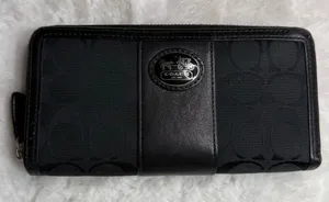 COACH y2k Black Canvas Leatherware Legacy Signature Wallet thumbnail 1