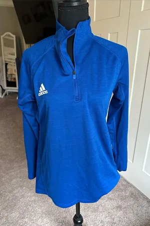 adidas Royal Blue Half-Zip Training Top thumbnail 1