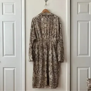 Free‎ People Wild Nights Snake Print Kimono Duster Brown Size S thumbnail 3