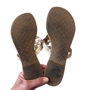 Tory Burch Miller Metallic Gold‎ Champagne Leather Sandals 8.5 Double T thumbnail 9