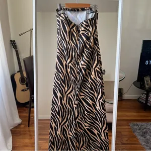 Jessica McClintock for Gunne Sax animal print maxi gown dress size S 7 CL thumbnail 6