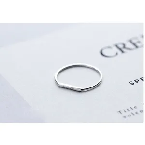 Boutique NEW Women's Dainty‎ White Gold-Plated S925 LOVE Bar Band Ring Size 7 thumbnail 10