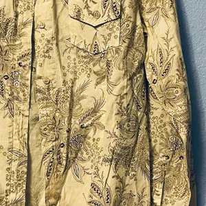 JAK Women's Tan Paisley Western Snap Long Sleeve Shirt Cowgirl Barn Top thumbnail 6