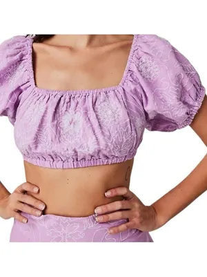 Free People Lotus Orchid Purple Sz. Small Set Skirt and crop top 100% cotton thumbnail 3