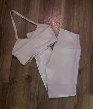Athluna High Waist Legging and Halter Bra Set Baby Blue XS thumbnail 2