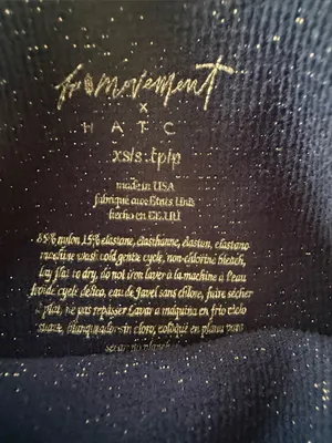 FREE PEOPLE MOVEMENT Navy XS/S Gold sparkle Ribbed Tank Top. thumbnail 5