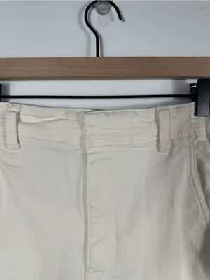 Madewell‎ Tapered Denim Trousers 32 Vintage Ivory High Rise Jeans NS363 $148 thumbnail 7