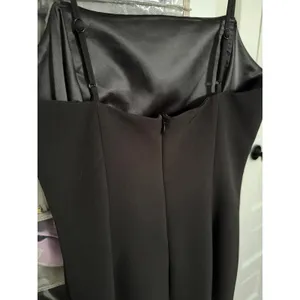 Bardot Black Square Neck Midi Dress Side‎ Slit Spaghetti Strap US 4 thumbnail 4