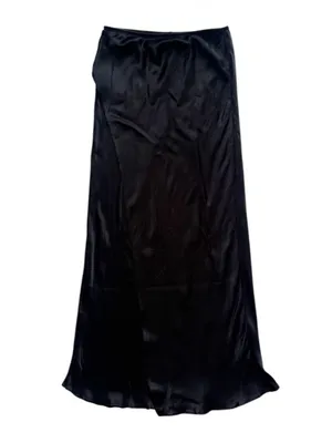Zara Satin Effect Black Midi Wrap Skirt size Medium thumbnail 2