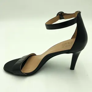 Naturalizer Black Leather Upper Kinsley Heeled Sandals Size 10 thumbnail 3