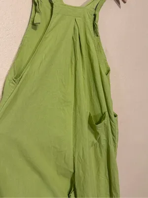 BiBi Sleeveless Linen Cotton Pockets Loose Wide Leg Jumpsuit Size Large thumbnail 7