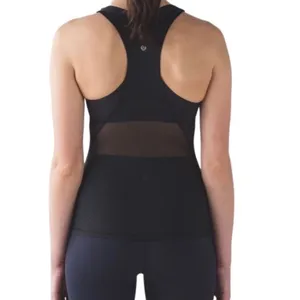 Size 6 Lululemon Body Con Tank Black with Mesh Back thumbnail 2
