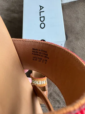NWB Aldo Beachvacay Brown Multi Color Sandals Size 6.5 thumbnail 6