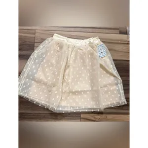 Ivory Swiss Dot Mesh Overlay Mini Skirt NWT Size Medium‎ Tulip B coquette thumbnail 2