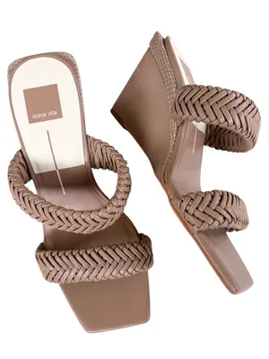 Like New Dolce Vita Sahale Wedge Sandals Size 9.5 Retail $135.00 thumbnail 1