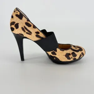 Gianni Bini Leopard Print Calf Hair Platform Pumps Women 7M Brown Mary Jane Heel thumbnail 2