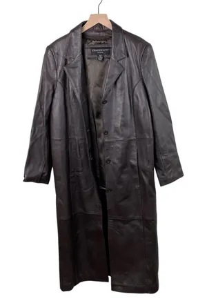 Vintage 90s Y2K Centigrade Leather Trench Coat Womens Size Medium Zip Out Lining thumbnail 1