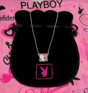 Playboy Y2K bunny hear necklace thumbnail 1