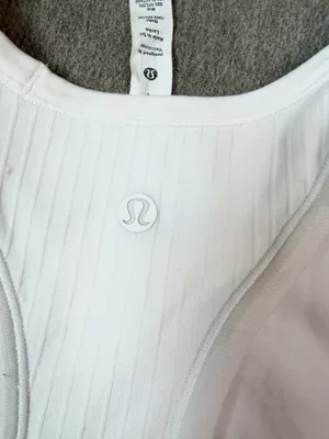 Lululemon White Ribbed Tank thumbnail 5