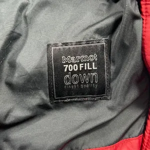 Marmot Puffer Jacket XS Red 700 Fill Down Quilted Hooded Winter Coat Longline thumbnail 7