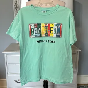 Marthas Vineyard Comfort Colors Beach Bum License Tshirt Cotton Shirt Womens M thumbnail 6