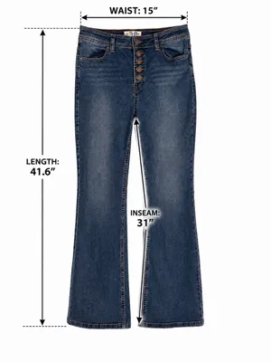 We The Free Button Fly Flare Jeans Womens 29 Blue Mid Rise Boho Festival thumbnail 3