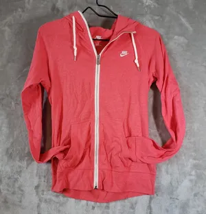 Nike Women's Pink Full Zip Hoodie Jacket Hooded Pockets Drawstring M 651503-685 thumbnail 1