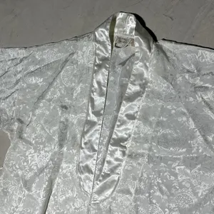 Victoria's Secret Gold Label VTG 90s Satin Lace Ivory Robe One Size Y2K Retro thumbnail 2