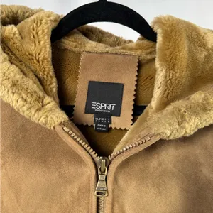 Esprit Faux Suede Hooded Jacket‎ in Brown Size Medium thumbnail 2