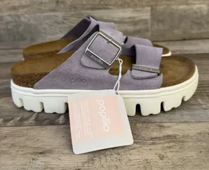Papillio by Birkenstock Arizona Chunky Platform Sandal Lavender Suede Sz 37 thumbnail 1
